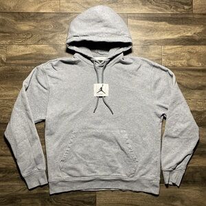 Nike Air Jordan Flight Hoodie Men's Medium Heather Grey Fleece Heavyweight EUC